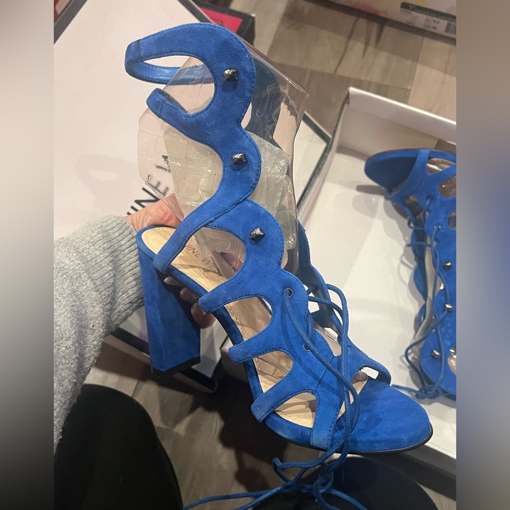 Nine West Royal Blue Suede Heels